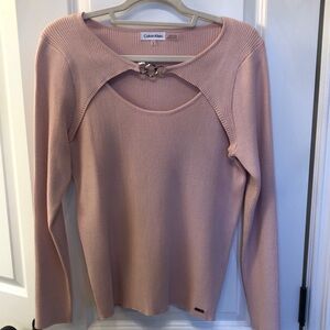 Calvin Klein Pink Sweater with Cutout Detail
